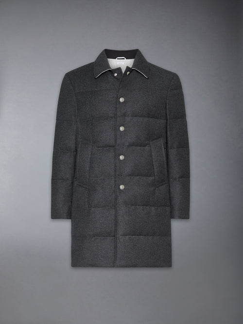 WOOL FLANNEL DOWN FILL CLASSIC BAL COLLAR OVERCOAT