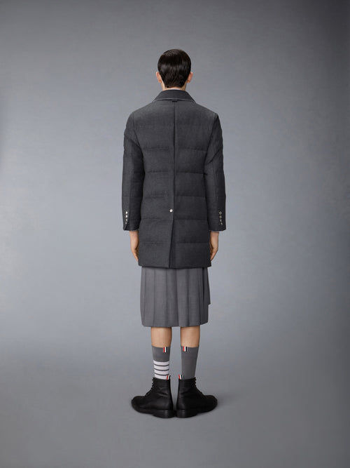 WOOL FLANNEL DOWN FILL CLASSIC BAL COLLAR OVERCOAT