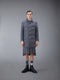 FLANNEL DOWN FILL 4-BAR CLASSIC BAL COLLAR OVERCOAT - MED GREY