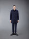 FLANNEL DOWN FILL 4-BAR CLASSIC BAL COLLAR OVERCOAT - NAVY