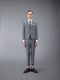 TWILL HIGH ARMHOLE SUIT AND TIE - MED GREY