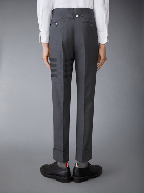 PLAIN WEAVE SUITING 4-BAR CLASSIC BACKSTRAP TROUSERS