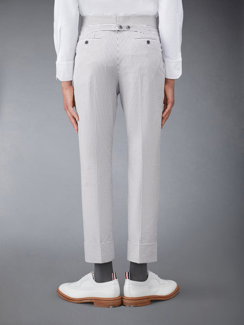 CLASSIC SEERSUCKER BACKSTRAP TROUSERS