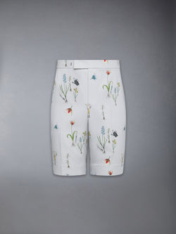 COTTON LINEN BOTANICAL BACKSTRAP SHORTS