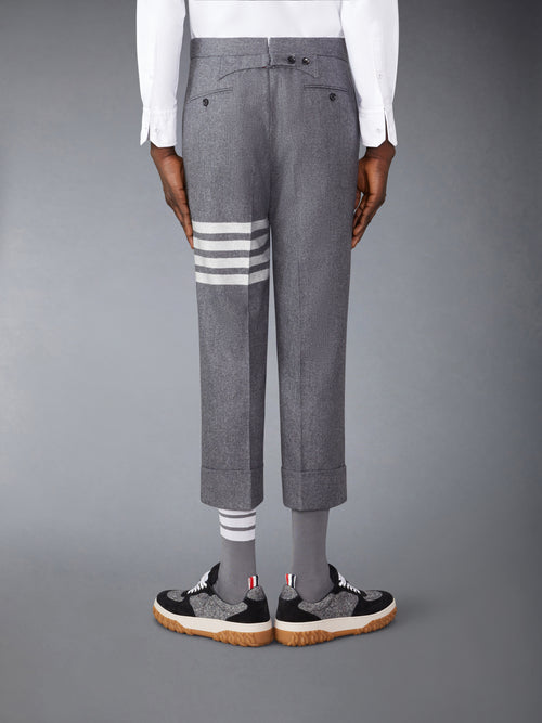 FLANNEL 4-BAR LOW RISE BACKSTRAP TROUSERS