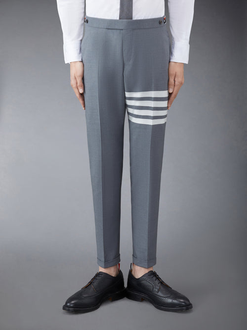 PLAIN WEAVE 4-BAR LOW RISE TROUSERS