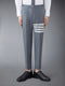 PLAIN WEAVE 4-BAR LOW RISE TROUSERS - MED GREY