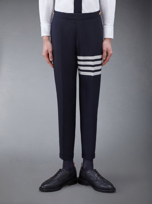 PLAIN WEAVE 4-BAR LOW RISE TROUSERS