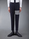 PLAIN WEAVE 4-BAR LOW RISE TROUSERS - NAVY