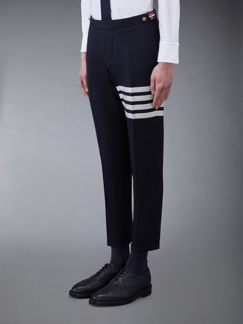 PLAIN WEAVE 4-BAR LOW RISE TROUSERS