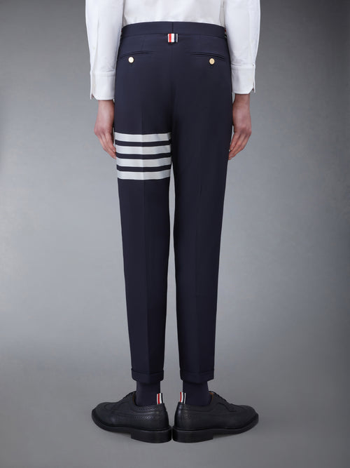 PLAIN WEAVE 4-BAR LOW RISE TROUSERS