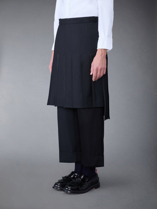 Super 120's Collage Pleated Trouser Skirt