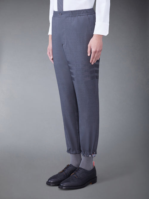 PLAIN WEAVE 4-BAR ELASTIC WAIST SWEATPANTS