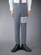 PLAIN WEAVE 4-BAR SWEATPANTS - MED GREY