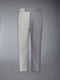 WASHED DENIM CONTRAST TOPSTITCHING UNCONSTRUCTED STRAIGHT LEG TROUSERS - MED GREY