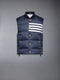 MATTE FINISH NYLON DOWN FILL 4-BAR VEST - NAVY