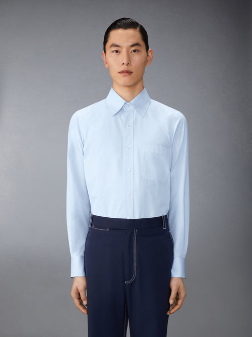 SOLID POPLIN TWIN DEEDLE CONTRAST TOPSTITCHING SHIRT