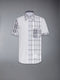 FUNMIX MADRAS COTTON SHORT SLEEVE SHIRT - MED GREY