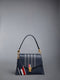 PEBBLE GRAIN LEATHER 4-BAR TRAPEZE BAG - NAVY