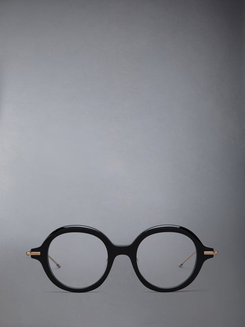 ACETATE AND TITANIUM ROUND EYEGLASSES