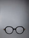 ACETATE AND TITANIUM ROUND EYEGLASSES - BLACK