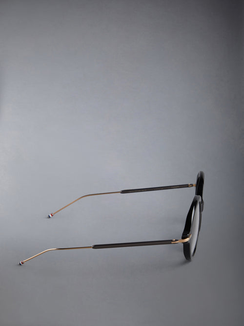 ACETATE AND TITANIUM ROUND EYEGLASSES