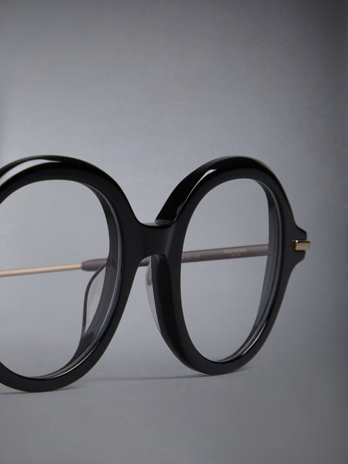 ACETATE AND TITANIUM ROUND EYEGLASSES