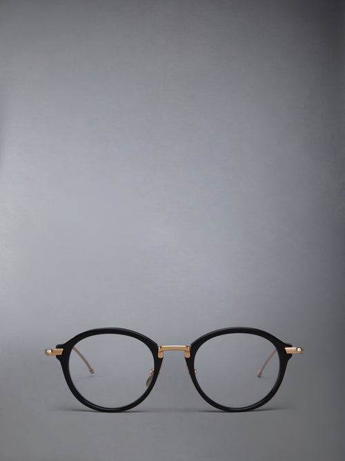 ACETATE AND TITANIUM ROUND EYEGLASSES