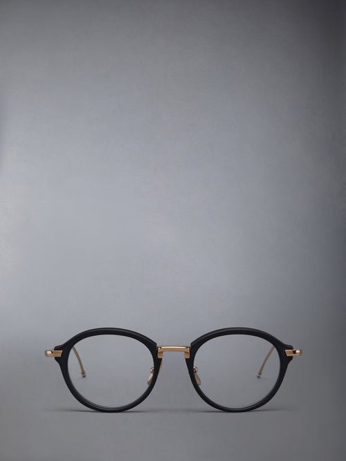 ACETATE AND TITANIUM ROUND EYEGLASSES