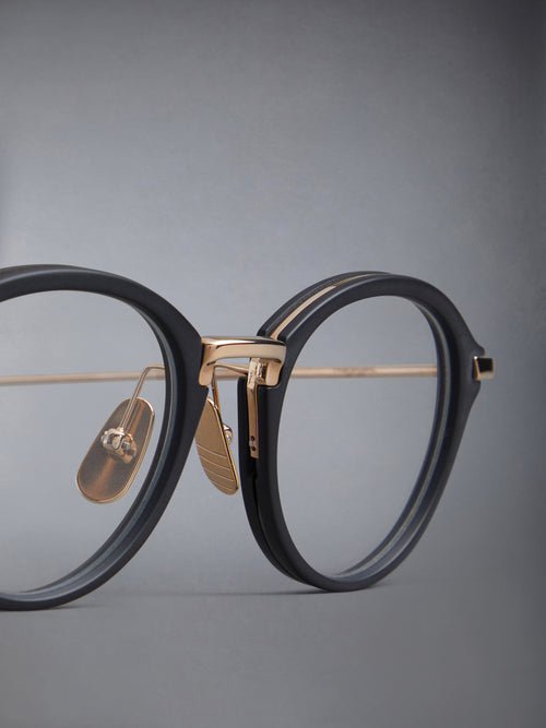 ACETATE AND TITANIUM ROUND EYEGLASSES