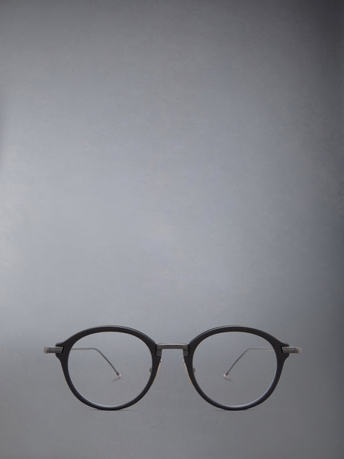 ACETATE AND TITANIUM ROUND EYEGLASSES