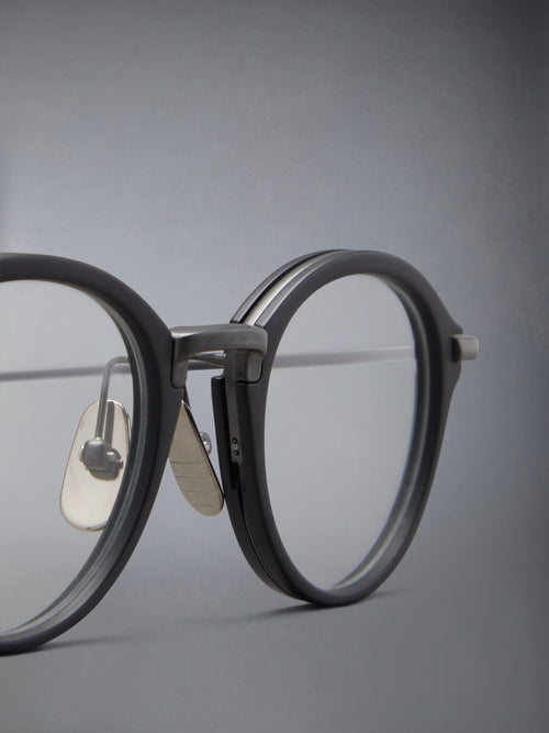 ACETATE AND TITANIUM ROUND EYEGLASSES