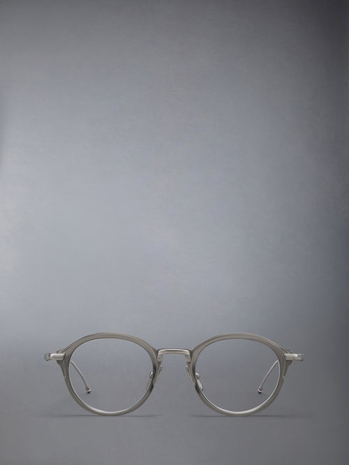 ACETATE AND TITANIUM ROUND EYEGLASSES