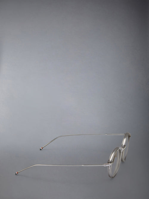 ACETATE AND TITANIUM ROUND EYEGLASSES