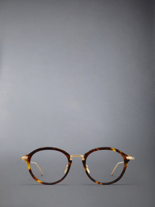 ACETATE AND TITANIUM ROUND EYEGLASSES