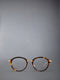 ACETATE AND TITANIUM ROUND EYEGLASSES - MED BROWN