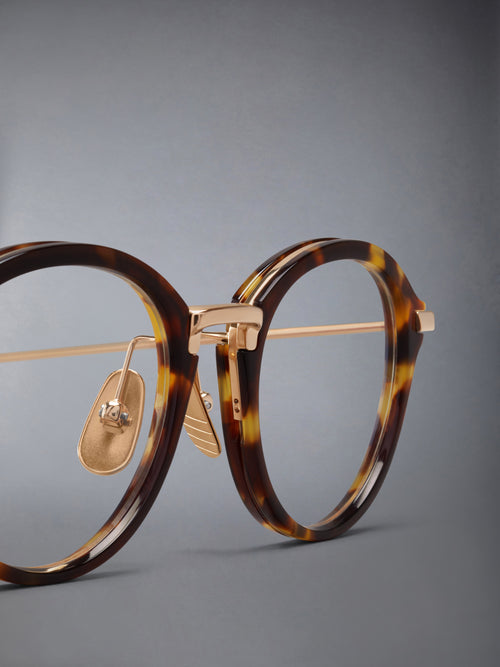 ACETATE AND TITANIUM ROUND EYEGLASSES