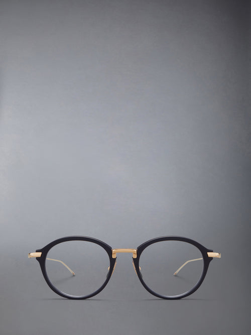 ACETATE AND TITANIUM ROUND EYEGLASSES