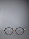 ACETATE AND TITANIUM ROUND EYEGLASSES - DARK NAVY