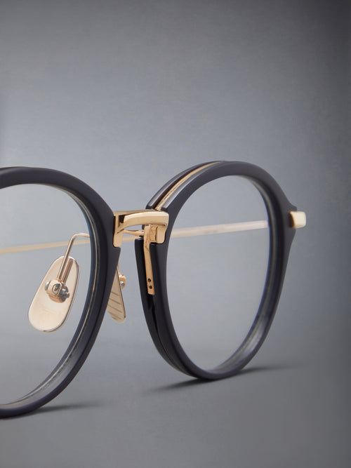 ACETATE AND TITANIUM ROUND EYEGLASSES