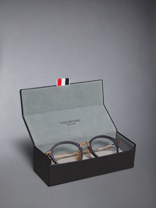 ACETATE AND TITANIUM ROUND EYEGLASSES