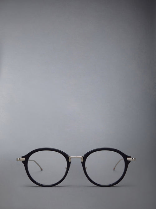 ACETATE AND TITANIUM ROUND EYEGLASSES