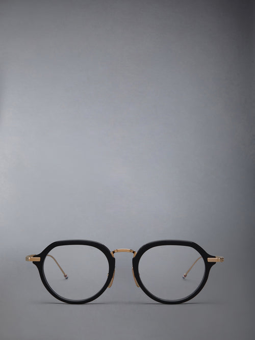 ACETATE AND TITANIUM ROUND EYEGLASSES