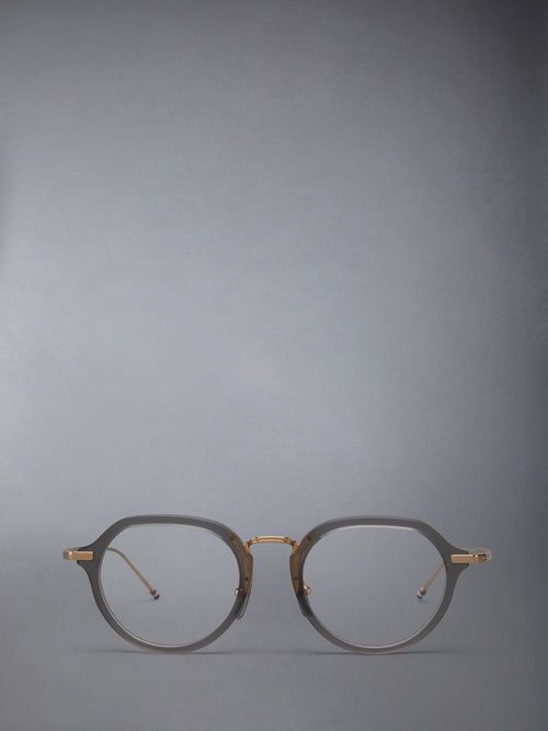 ACETATE AND TITANIUM ROUND EYEGLASSES