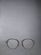 ACETATE AND TITANIUM ROUND EYEGLASSES - LIGHT GREY