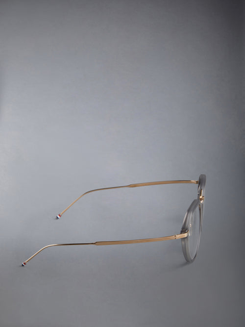 ACETATE AND TITANIUM ROUND EYEGLASSES