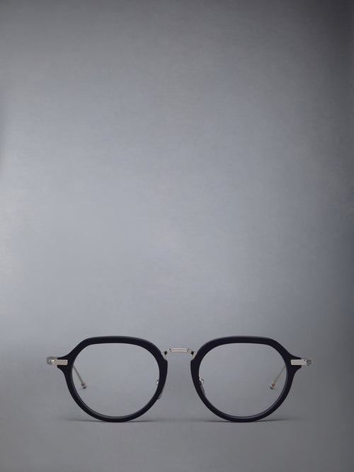 ACETATE AND TITANIUM ROUND EYEGLASSES