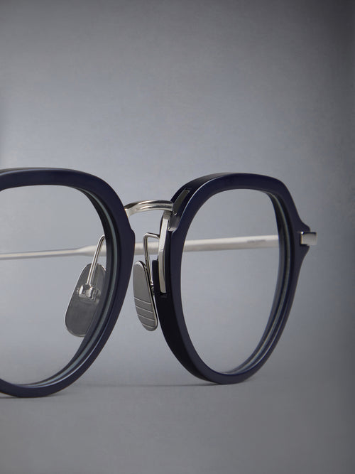 ACETATE AND TITANIUM ROUND EYEGLASSES