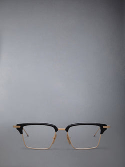 ACETATE AND TITANIUM RECTANGULAR EYEGLASSES