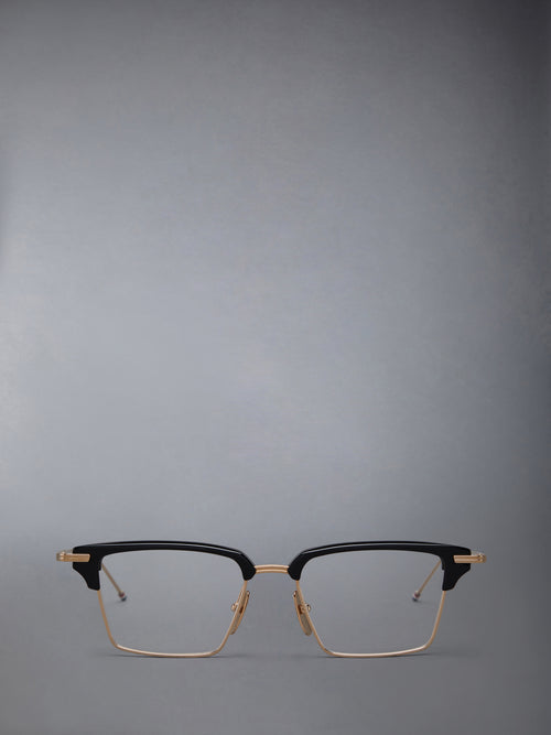 ACETATE AND TITANIUM RECTANGULAR EYEGLASSES